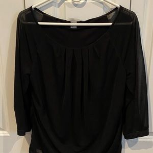 Black H&M top with see-thru sleeves
